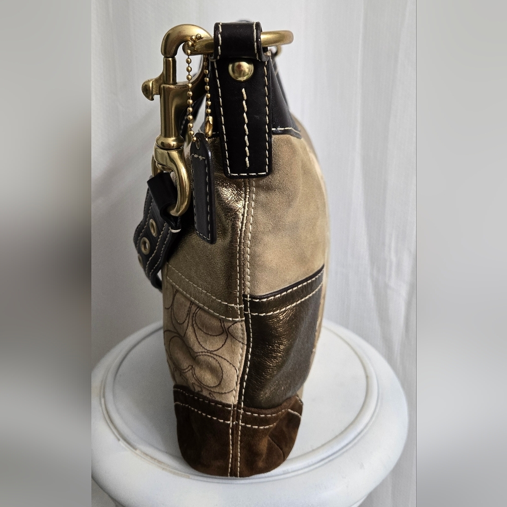 EUC Vintage Coach 2006 Metallic Patchwork Crossbody Bag w/Dust Bag - Picture 5 of 11